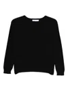 Tabaroni Cashmere Cashmere Sweater With Classic Round Neckline In Black