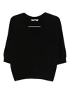 Tabaroni Cashmere Deep V-neck Cashmere Sweater With Relaxed Fit In Black
