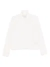 Tabaroni Cashmere Ribbed Mock Neck Cashmere Sweater In White