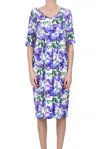 Tabata Flower Print Jersey Dress In Multicoloured