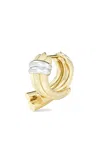 Tabayer 18k Yellow And White Gold Zorae Earrings; Small Swirl Version In Gold