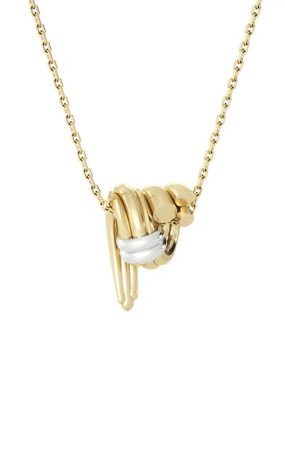 Tabayer 18k Yellow And White Gold Zorae Pendant Necklace; Small Swirl Version