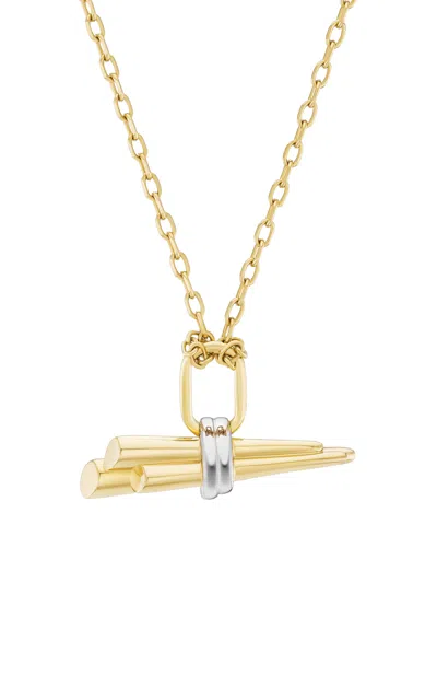 Tabayer 18k Yellow And White Gold Zorae Pendant Necklace; Small Toggle Version