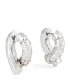 Tabayer Medium White Gold And Diamond Oera Hoop Earrings In White