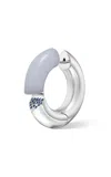 Tabayer Oera 18k Fairmined Yellow Gold Chalcedony Earrings In White