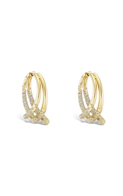 Tabayer Oera 18k Fairmined Yellow Gold Diamond Duo-orb Earrings