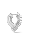 Tabayer Oera Half Rib Diamond Hoop Earrings In White Gold