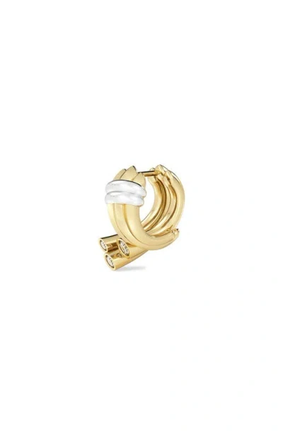 Tabayer Oera Sheaf Huggie Hoop Earrings In Gold