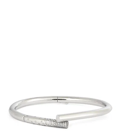 Tabayer White Gold And Diamond Oera Bangle