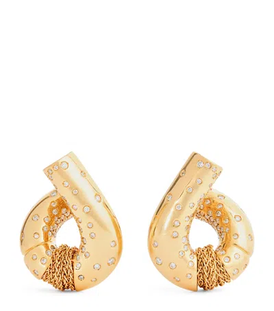 Tabayer Yellow Gold And Diamond Oera Hoop Earrings
