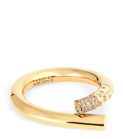 Tabayer Yellow Gold And Diamond Scatter Oera Ring
