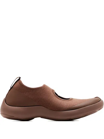 Tabi Footwear Tabi-toe Knitted Ballet Flats In Brown