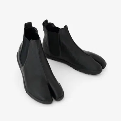Pre-owned Tabi Shoes Boots Leather Iroha Nureha Black Sou Sou Made In Japan Side Gore