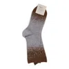 Tabio Baby Blue/brown Bulky Brushed Low Crew Socks In Multi