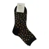 Tabio Black/brown Leopard Pattern Crew Socks In Multi