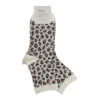Tabio Cream Leopard Pattern Crew Socks In Multi