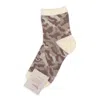 Tabio Off White Camouflage Low Crew Socks In White