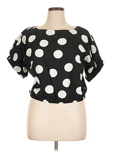 Pre-owned Tabitha Brown For Target Short Sleeve Blouse In Black