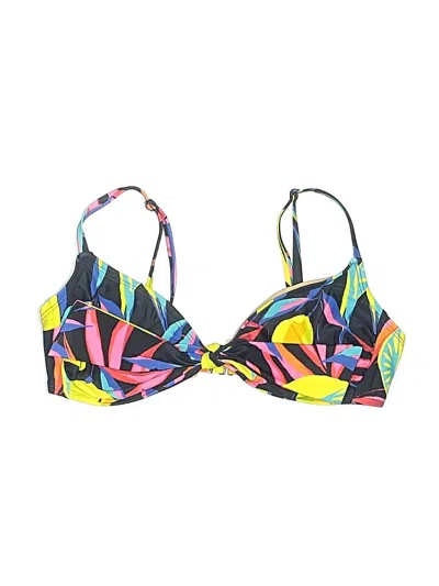 Pre-owned Tabitha Brown For Target Swimsuit Top Yellow Graphic Pattern Swimwear