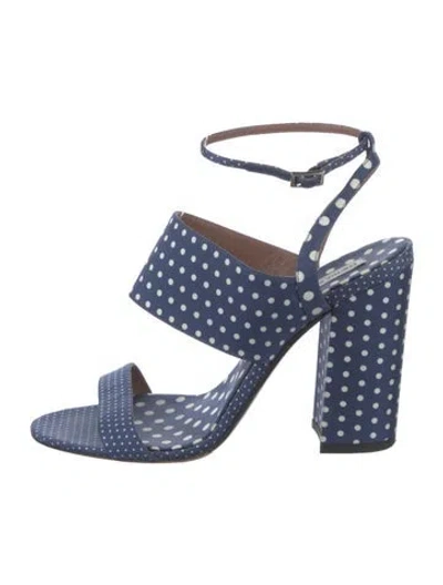 Pre-owned Tabitha Simmons Canvas Polka Dot Print Sandals In Multi