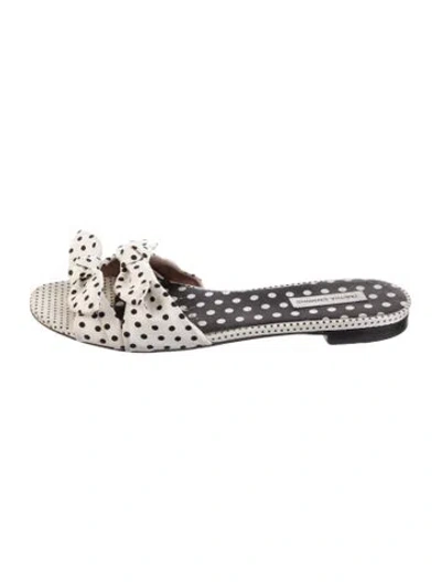 Pre-owned Tabitha Simmons Canvas Polka Dot Print Slides In Multicolor