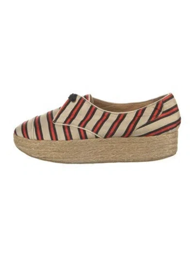 Pre-owned Tabitha Simmons Canvas Printed Espadrilles In Neutral