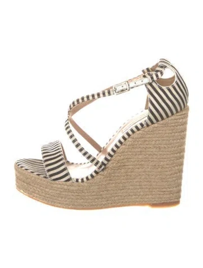 Pre-owned Tabitha Simmons Canvas Striped Espadrilles