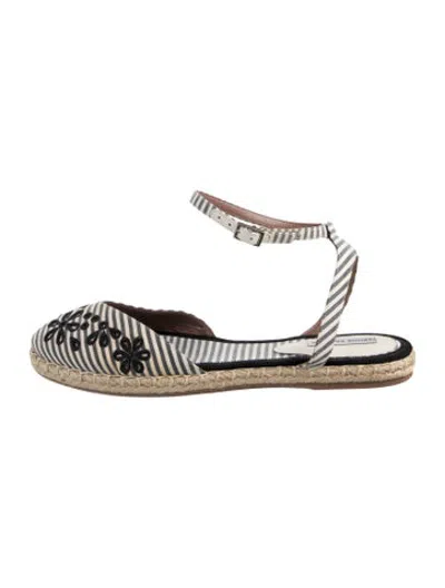 Pre-owned Tabitha Simmons Canvas Striped Espadrilles In Neutrals