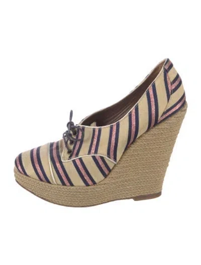 Pre-owned Tabitha Simmons Canvas Striped Pumps
