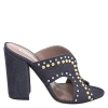 Tabitha Simmons Celia Studded 100mm Denim Slide Sandals In Denim