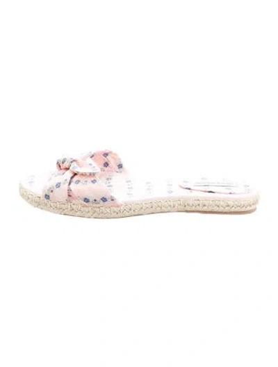 Pre-owned Tabitha Simmons Floral Print Slides In Pink