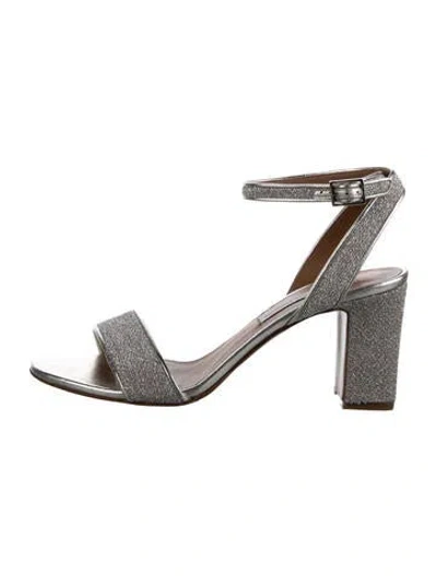 Pre-owned Tabitha Simmons Glitter Glitter Accents Sandals In Silver