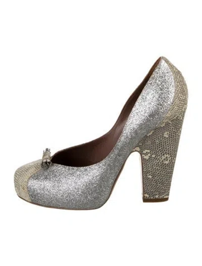 Pre-owned Tabitha Simmons Glitter Patterned Pumps