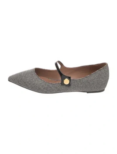 Pre-owned Tabitha Simmons Houndstooth Print Ballet Flats In Brown