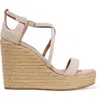 Tabitha Simmons Jenny Flesh Kicksuede Wedge Sandals Shoes, Rose Gold In Multi