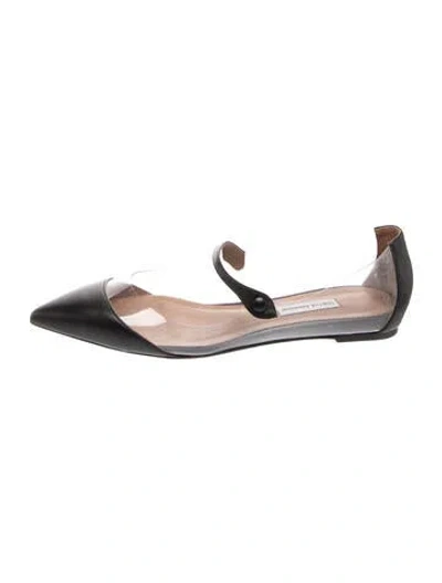 Pre-owned Tabitha Simmons Leather Ballet Flats In Clear/silver