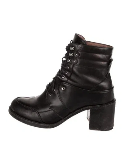 Pre-owned Tabitha Simmons Leather Combat Boots In Black