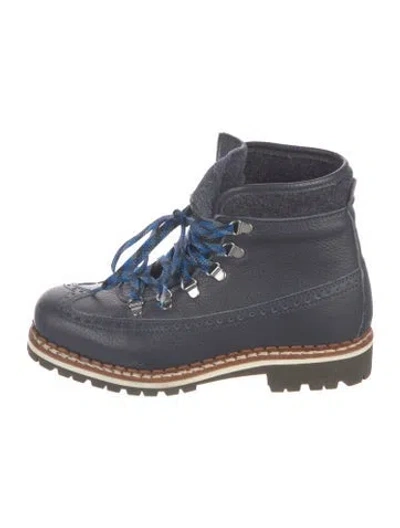 Pre-owned Tabitha Simmons Leather Combat Boots In Blue