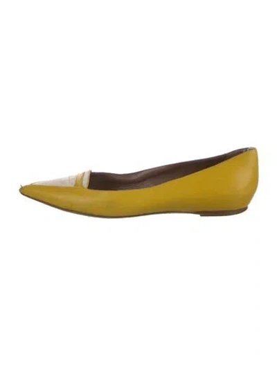Pre-owned Tabitha Simmons Leather Flats In Yellow