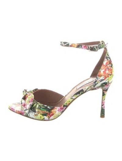 Pre-owned Tabitha Simmons Leather Floral Print Sandals