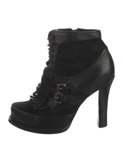 Pre-owned Tabitha Simmons Leather Lace-up Boots In Black