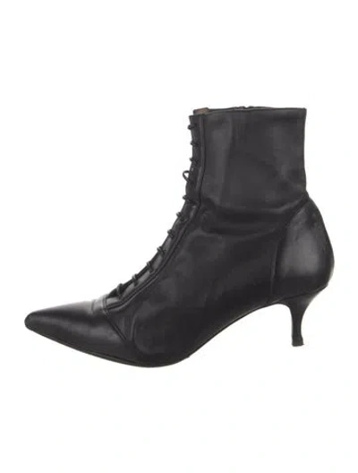 Pre-owned Tabitha Simmons Leather Lace-up Boots In Black