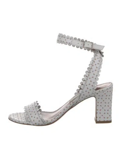 Pre-owned Tabitha Simmons Leather Lasercut Accents Sandals In White