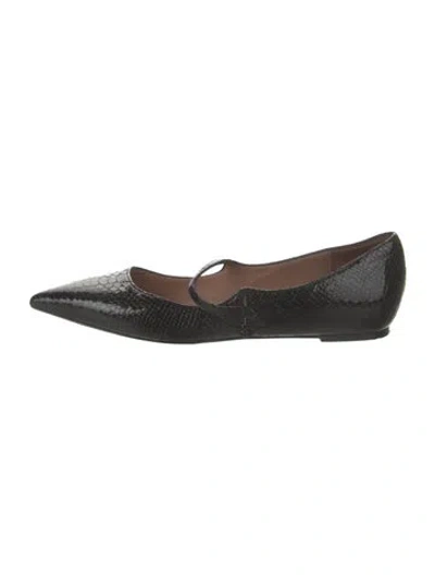 Pre-owned Tabitha Simmons Leather Mary Jane Flats In Black