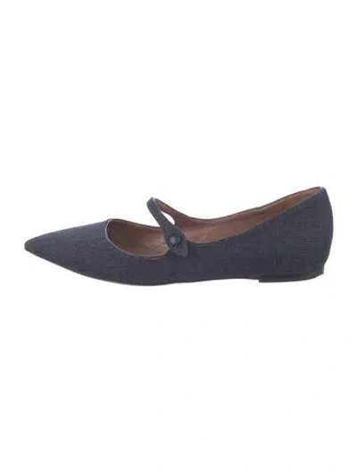 Pre-owned Tabitha Simmons Leather Mary Jane Flats In Blue