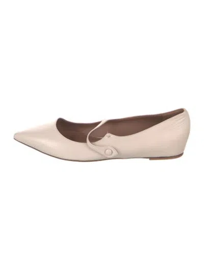 Pre-owned Tabitha Simmons Leather Mary Jane Flats In Neutrals