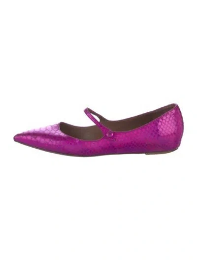 Pre-owned Tabitha Simmons Leather Mary Jane Flats In Pink
