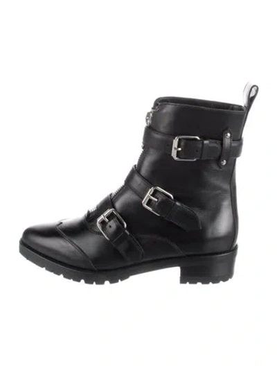 Pre-owned Tabitha Simmons Leather Moto Boots In Black