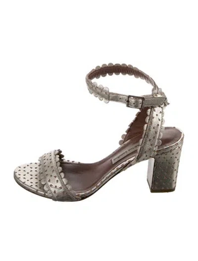 Pre-owned Tabitha Simmons Leather Patterned Sandals