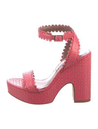 Pre-owned Tabitha Simmons Leather Patterned Sandals In Red
